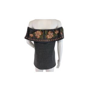 THML Anthropologie Women’s XL Embroidery Detail Off Shoulder Knit Top Boho